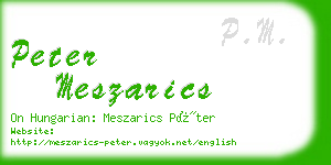 peter meszarics business card